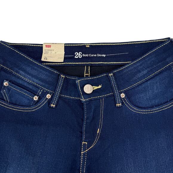 NWT LEVI'S Bold Curvy Skinny Jean Sz 26 x 32 Blue - Picture 5 of 9
